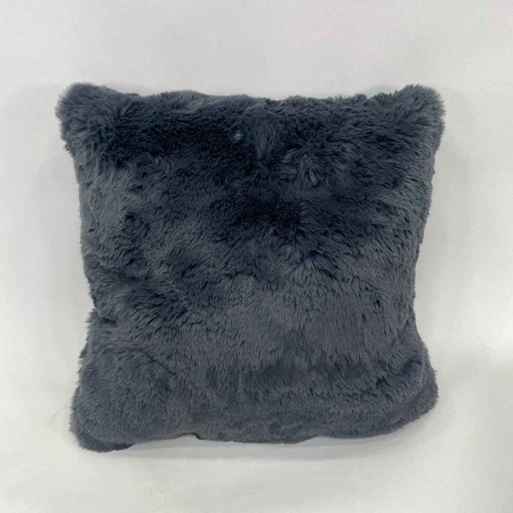 Pillow Faux Fur Dark Gray 2 set - Picture 3 of 5